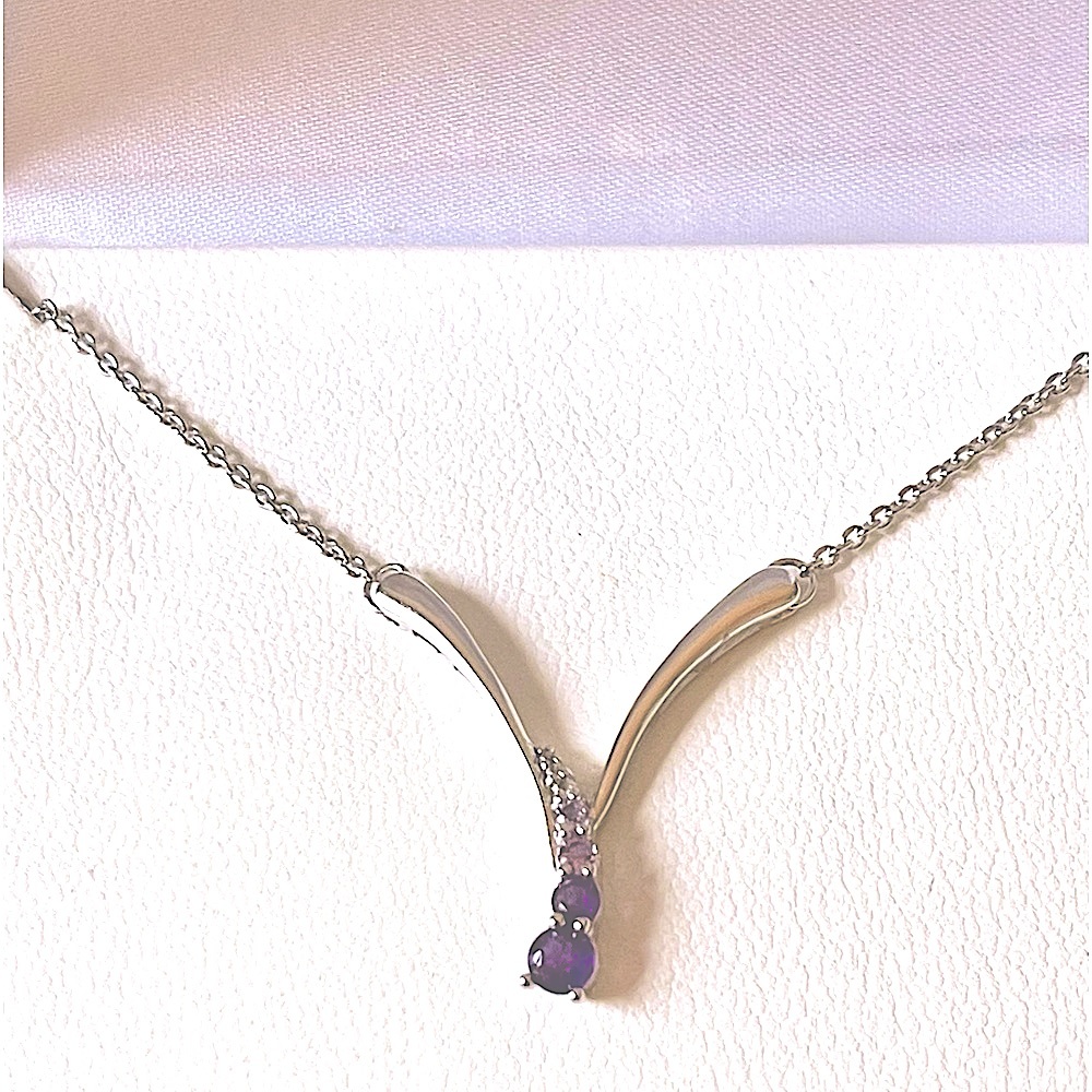 Sterling Silver Amethyst Necklace